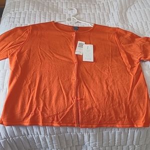 NWT Eileen Fisher Orange Cardigan wool sweater